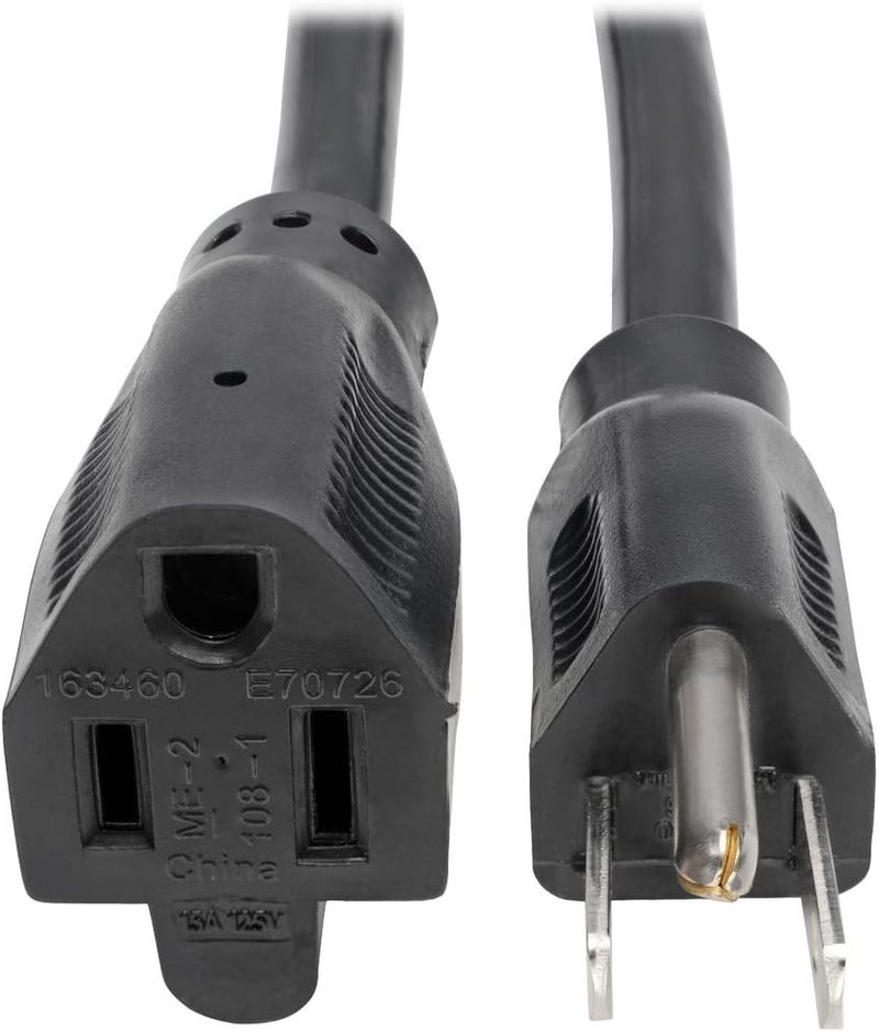 TRIPPLITE كابل تمديد كهربائي قياسي ثقيل، 15A، 14 AWG، (NEMA 5-15P إلى NEMA 5-15R) بطول 3 أقدام / 0.91 متر، ضمان محدود مدى الحياة (P024-015) - Image 1